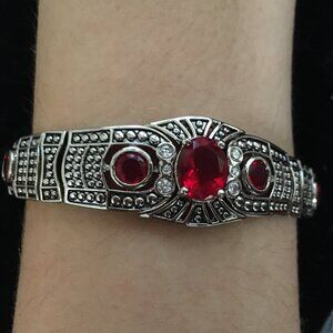 Detailed Silver Bracelet